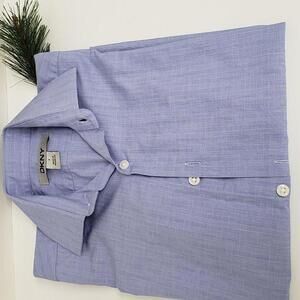 Stylish DKNY Long Sleeve Button-Up Shirt - Light Blue